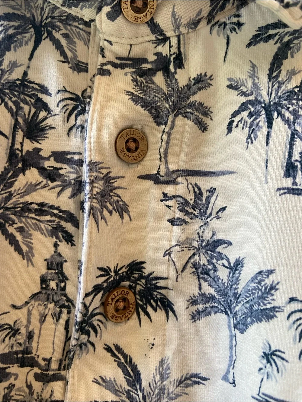 Tailor Vintage Palm Tree Polo Size Large